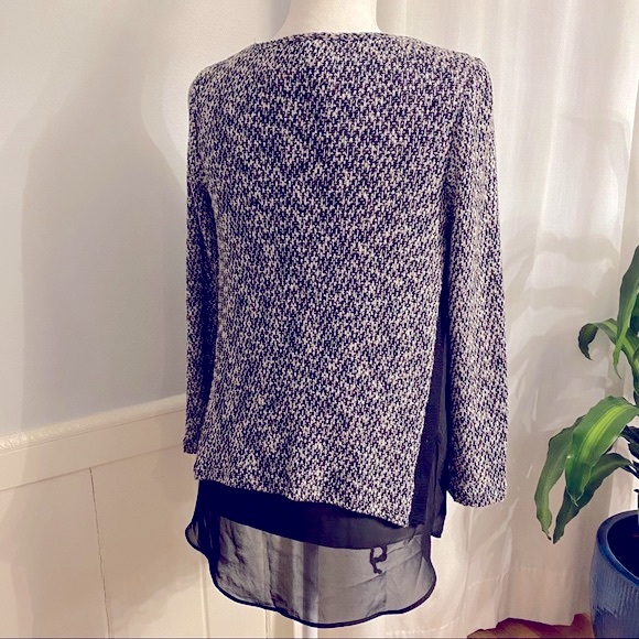 BAR III TWEED LAYERED PULLOVER TOP SMALL - Picture 4 of 8